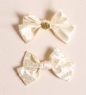 Pearl Silk Bow Shoe Clips image item 3